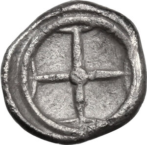 reverse: Syracuse.  Hieron I (478-466 BC).. AR Obol, 475-470 BC