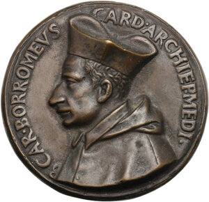 obverse: Carlo Borromeo (1538-1584), Cardinale ed Arcivescovo di Milano. Medaglia celebrativa (1602)