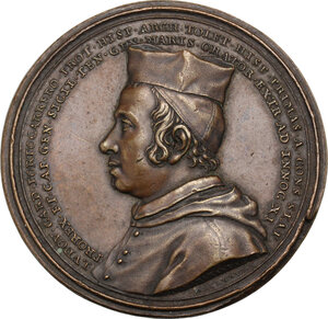 obverse: Ludovico Fernandez Portocarrero (1629-1709), arcivescovo di Toledo e vicerè e capitano generale di Sicilia . Medaglia omaggio al cardinale, 1678