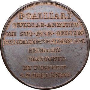 reverse: Medaglia 1773, per le opere di B. Galliari in Sant Edvige a Berlino
