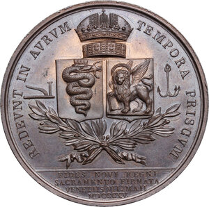 reverse: Francesco II d Asburgo-Lorena (1768-1835).. Medaglia 1815, per il Giuramento delle Provincie Venete