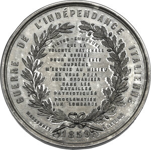 reverse: Giuseppe Garibaldi (1807-1882). Medaglia 1859 realizzata in Francia, per la Guerra d Indipendenza Italiana