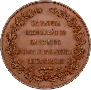 reverse: Giovanni Battista Morgagni (1682-1771), medico e anatomista. Medaglia 1873 per l inaugurazione della statua a Forlì