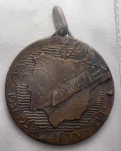 reverse: Medaglie - 1937-1938. XV - XVI. Divisione Volontari del Littorio. Spagna. gr 9,49. mm 28,7. Ottima