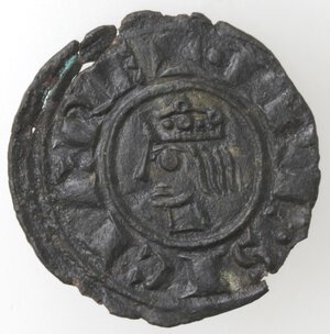 reverse: Messina o Brindisi. Federico II. 1197-1250. Denaro del 1225. Mi. 