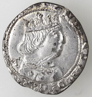 obverse: Napoli. Ferdinando I d’Aragona. 1458-1494. Coronato. Ag. 