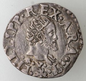 obverse: Napoli. Filippo II. 1554-1556. Mezzo Carlino. Ag. 