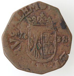 reverse: Napoli. Filippo IV. 1621-1665. Grano 1638. Ae. 