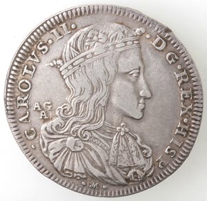obverse: Napoli. Carlo II. 1674-1700. Mezzo Ducato 1689. Ag. 