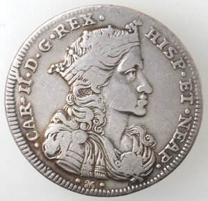 obverse: Napoli. Carlo II. 1674-1700. Mezzo Ducato 1693. Ag. 