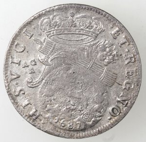 reverse: Napoli. Carlo II. 1674-1700. Tarì 1687. Ag. 