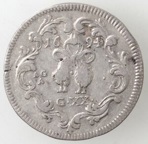 reverse: Napoli. Carlo II. 1674-1700. Tarì 1694. Ag. 