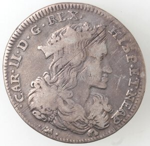 obverse: Napoli. Carlo II. 1674-1700. Tarì 1695. Ag. 