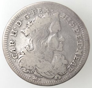 obverse: Napoli. Carlo II. 1674-1700. Tarì 1696. Ag. 