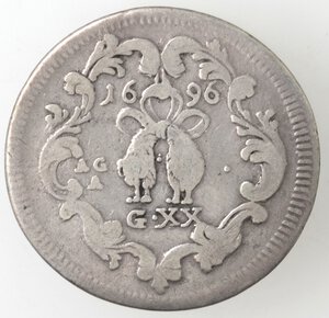reverse: Napoli. Carlo II. 1674-1700. Tarì 1696. Ag. 