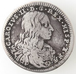 obverse: Napoli. Carlo II. 1674-1700. Carlino 1685. Ag. 