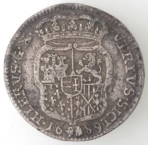 reverse: Napoli. Carlo II. 1674-1700. Carlino 1689. Ag. 