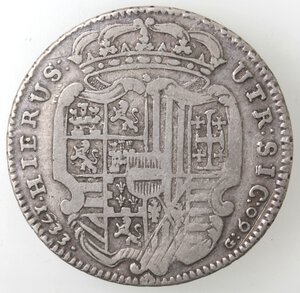 reverse: Napoli. Carlo VI. 1711-1734. Mezza piastra 1733. Ag. 