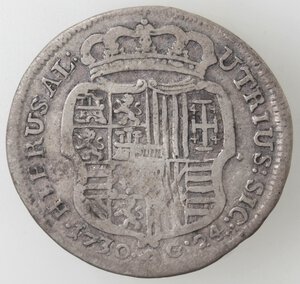 reverse: Napoli. Carlo VI. 1711-1734. 24 Grana 1730. Ag. 