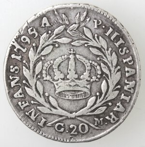 reverse: Napoli. Ferdinando IV. 1759-1798. Tarì 1795. Ag.