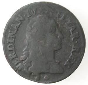 obverse: Napoli. Ferdinando IV. 1759-1798. Grano da 12 Cavalli 1789. Punto sotto il busto del re. Ae.