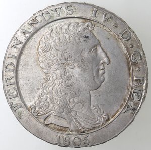 obverse: Napoli. Ferdinando IV. 1804-1805. Piastra 1805. Ag. 