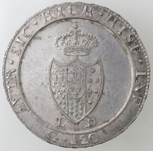 reverse: Napoli. Ferdinando IV. 1804-1805. Piastra 1805. Ag. 