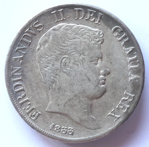 obverse: Napoli. Ferdinando II. 1830-1859. Piastra 1833. Ag. 
