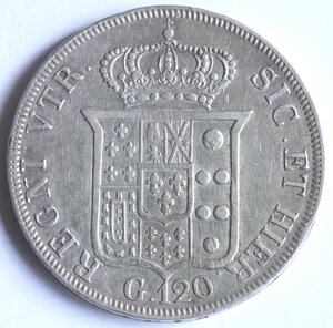 reverse: Napoli. Ferdinando II. 1830-1859. Piastra 1838. Ag. 
