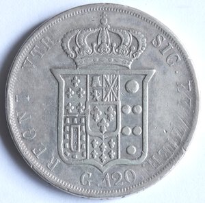 reverse: Napoli. Ferdinando II. 1830-1859. Piastra 1852. Ag. 