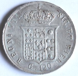 reverse: Napoli. Ferdinando II. 1830-1859. Piastra 1855. Ag. 