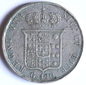 reverse: Napoli. Ferdinando II. 1830-1859. Piastra 1858. Ag. 