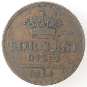 reverse: Napoli. Ferdinando II. 1830-1859. 10 Tornesi 1856. Ae. 
