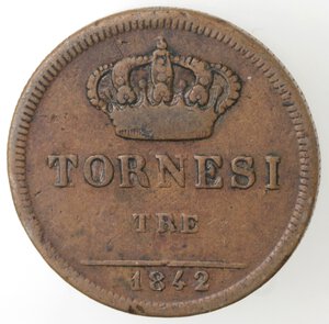 reverse: Napoli. Ferdinando II. 1830-1859. 3 Tornesi 1842. Ae. 