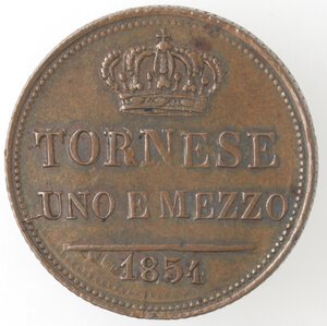 reverse: Napoli. Ferdinando II. 1830-1859. 1,5 Tornesi 1854. Ae. 