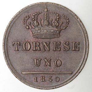 reverse: Napoli. Ferdinando II. 1830-1859. Tornese 1840. Ae. 