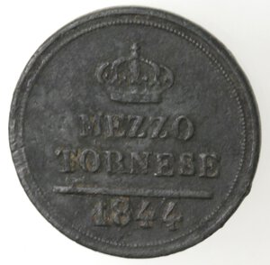 reverse: Napoli. Ferdinando II. 1830-1859. Mezzo Tornese 1844. Ae. 
