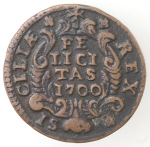 reverse: Palermo. Carlo II. 1665-1700. Grano 1700. Ae. 