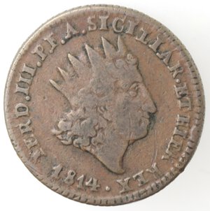 obverse: Palermo. Ferdinando III. 1759-1816. 2 Grani 1814. Ae. 