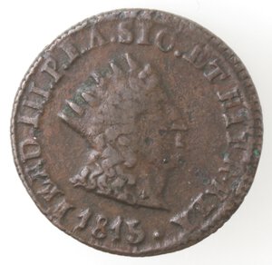 obverse: Palermo. Ferdinando III. 1759-1816. Grano 1815. Ae. 