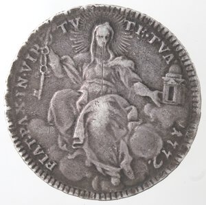 reverse: Roma. Clemente XIV. 1769-1774. Doppio Giulio 1772 Anno IV. Ag. 