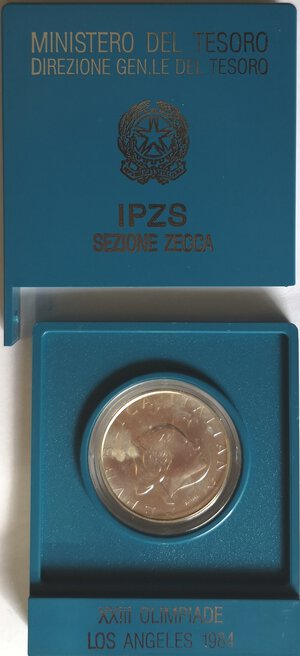 obverse: Repubblica Italiana. 500 lire 1984. XXIII Olimpiade di Los Angeles. Ag.