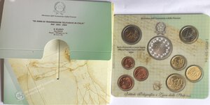 obverse: Repubblica Italiana. Serie divisionale 2004. 9 Valori. Metalli vari. Con moneta da 5 euro in Ag. 