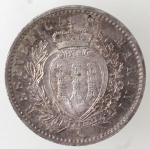 obverse: San Marino. 50 centesimi 1898. Ag. 