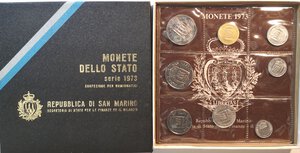 obverse: San Marino. Serie divisionale annuale 1973 Pace. Gig. 231. Con moneta da 500 lire in Ag. 