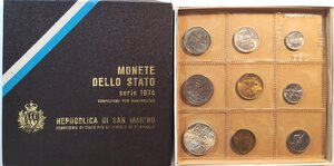 obverse: San Marino. Serie divisionale annuale 1974 Focolare Domestico. Con moneta da 500 lire in Ag. 
