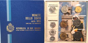 obverse: San Marino. Serie divisionale annuale 1984 Scienza per l uomo. Con moneta da 500 lire in Ag. 