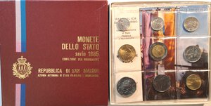 obverse: San Marino. Serie divisionale annuale 1985 Lotta alla droga. Con moneta da 500 lire in Ag. 