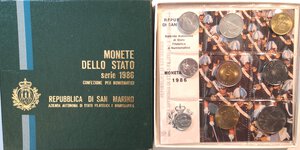 obverse: San Marino. Serie divisionale annuale 1986. L evoluzione tecnologica. Con moneta da 500 lire in Ag.