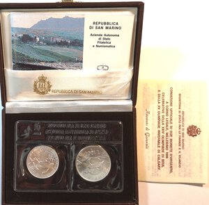 obverse: San Marino. Dittico 500 Lire + 1.000 Lire 1988. Ag. Olimpiadi di Seul. 